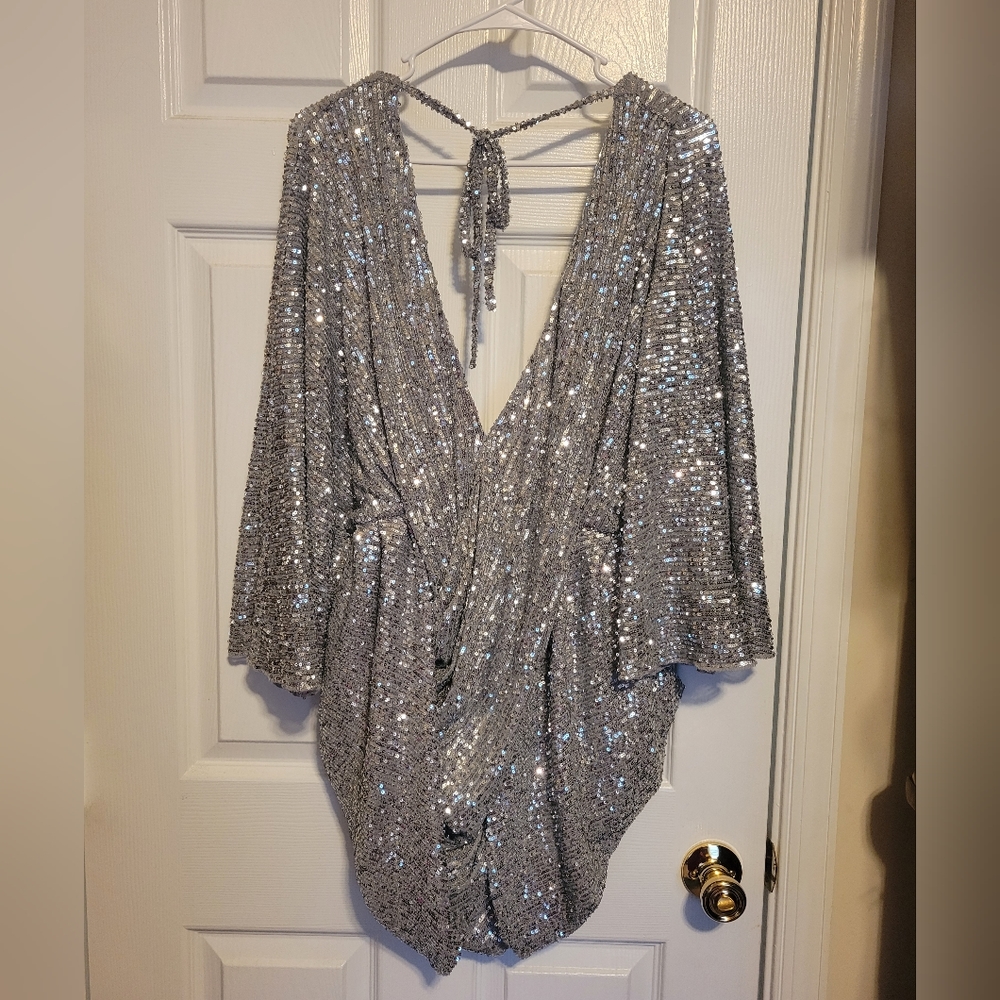 Ellae Lisque Silver Center of Attention Dress
